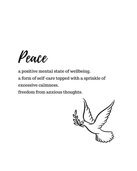 Peace Definition Set Of 2definition Prints Wall Art Prints Quote