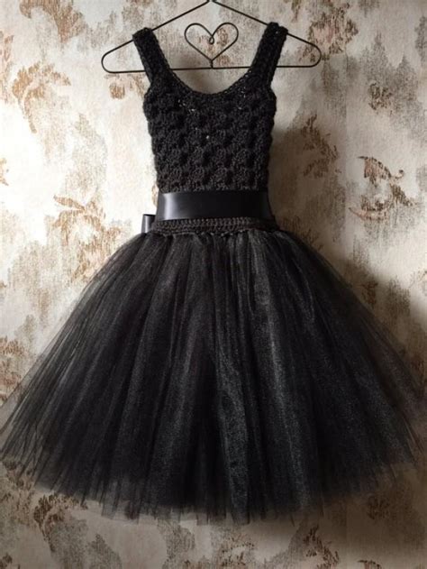 Black Tutu Dress Birthday Tutu Dress Crochet Tutu Dress Corset Tutu