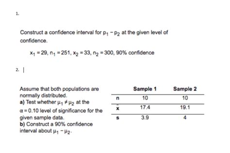 1 Construct A Confidence Interval For P1 P2 At The Given Level Of