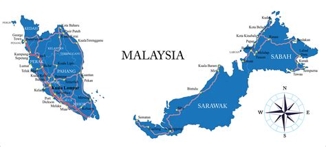 Simple Map Of Malaysia