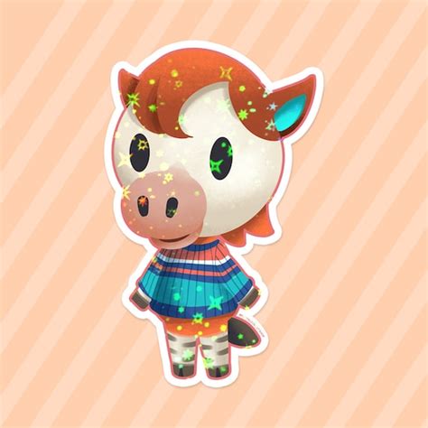 Papi Animal Crossing Cute Vinyl Sparkly Star Holographic Etsy