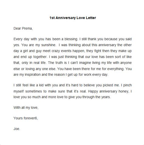 Happy 1 Year Anniversary Letter Database Letter Template Collection