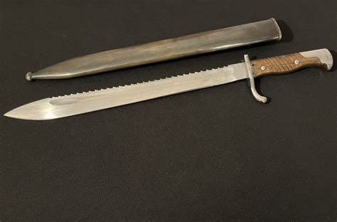 German Ww1 Butcher Bayonet Erfurt Sawback Antique Wwi Collection