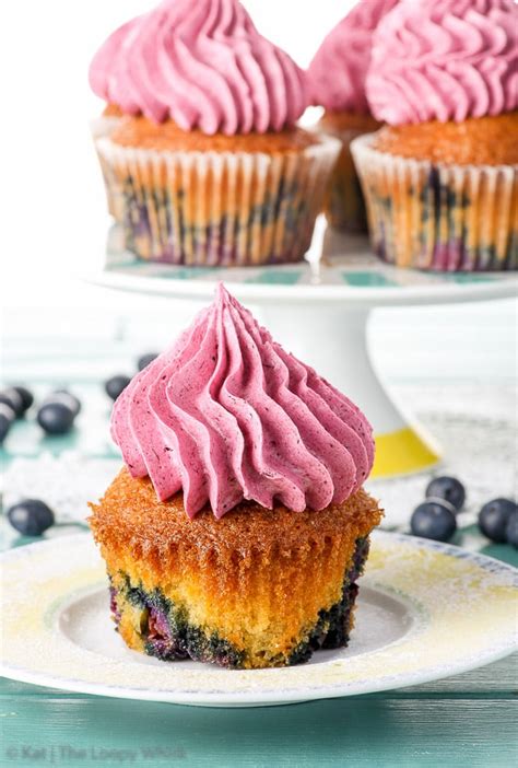 Blueberry Cupcakes With Blueberry Buttercream The Loopy Whisk