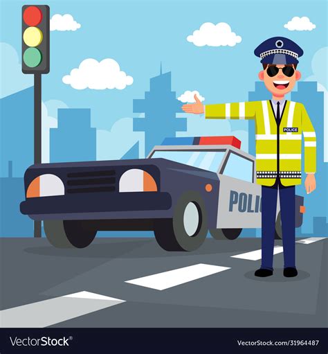Traffic Policeman Concept Royalty Free Vector Image
