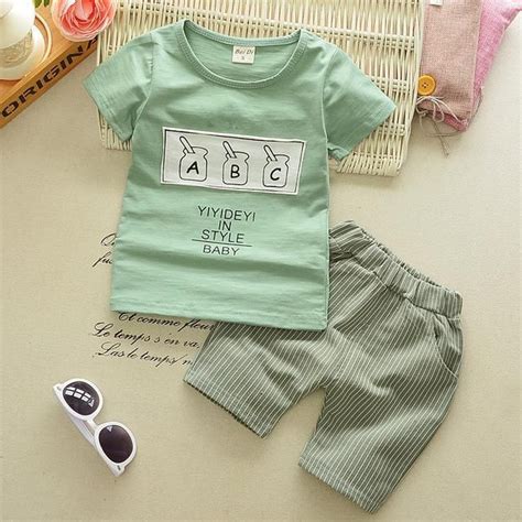 Toddler Boy Clothing Set 2pcs T Shirt Striped Toddler Boy Outfits