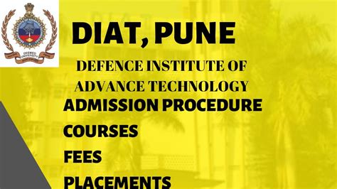 Diat Pune Admission Procedure Courses Fees Placements Youtube