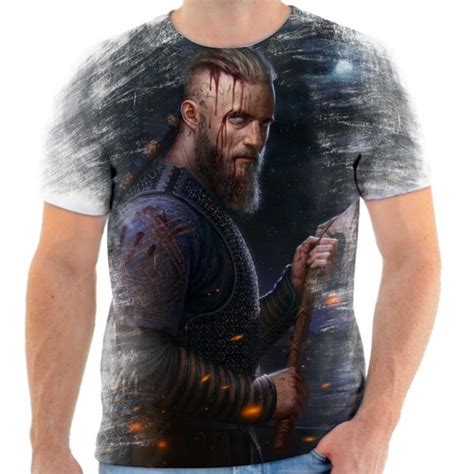 Camiseta Camisa Série Vikings Ragnar Lothbrok 8 Shopee Brasil