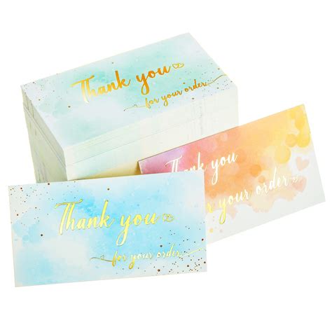 Buy 300 Pieces Thank You For Your Order Business Cards Watercolor