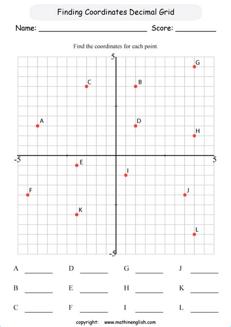 Grade 6 Math Plotting And Coordinates Worksheet For Students Learning