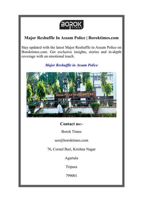 Major Reshuffle In Assam Police Boroktimes Com Borok Times Page