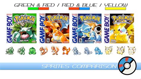 American television networks used the colors of red and blue from the u.s. Sprites Comparison (Pokemon Green, Red, Blue & Yellow ...