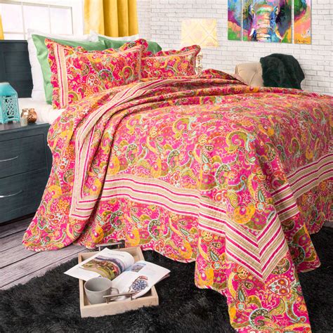 Bed coverlet set quilted by ambesonne with pillow shams decorative bedspread. Somerset Home 2pc Paisley Quilt Bedding Set - Walmart.com ...