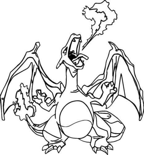 Pokemon Flamethrower Charizard Coloring Page Turkau