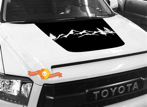 Mountains Forest Hood Graphics Decal For Toyota Tundra 2014 2015 2016