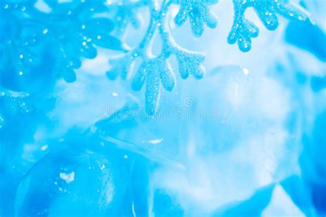 Snowflake Cool Ice Blue Macro Background Stock Photo Image 63402734