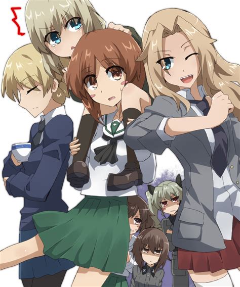 Nishizumi Miho Darjeeling Nishizumi Maho Anchovy Akiyama Yukari And 2 More Girls Und