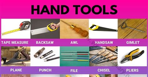 Hand Tools List With Pictures