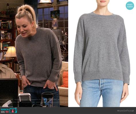 Wornontv Pennys Grey Sweater On The Big Bang Theory Kaley Cuoco