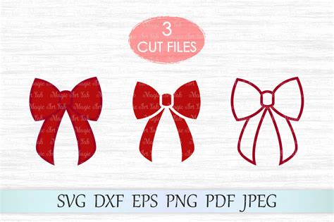 Bow Svg Christmas Bow Svg Ribbon Bow Svg Bows Svg File Red Bow Cut