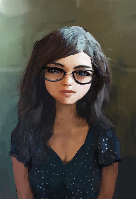 Girl With Glasses Digital 1447x2118 Art