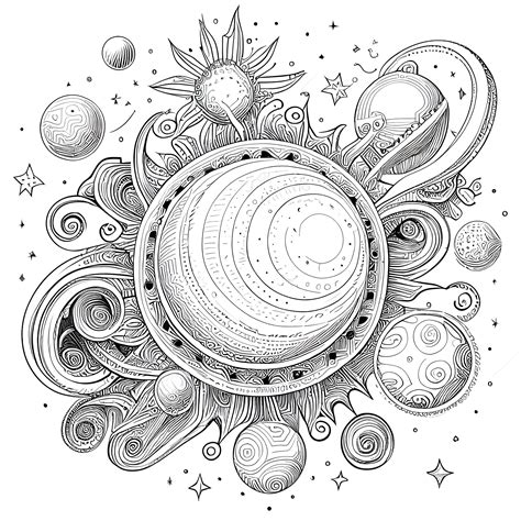 12 Pack Stress Relief Coloring Pages, Solar System Digital Print
