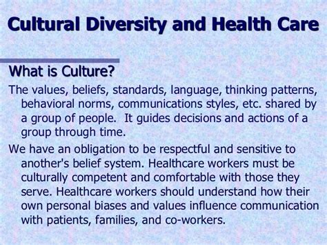 Cultural Diversity And Health Care