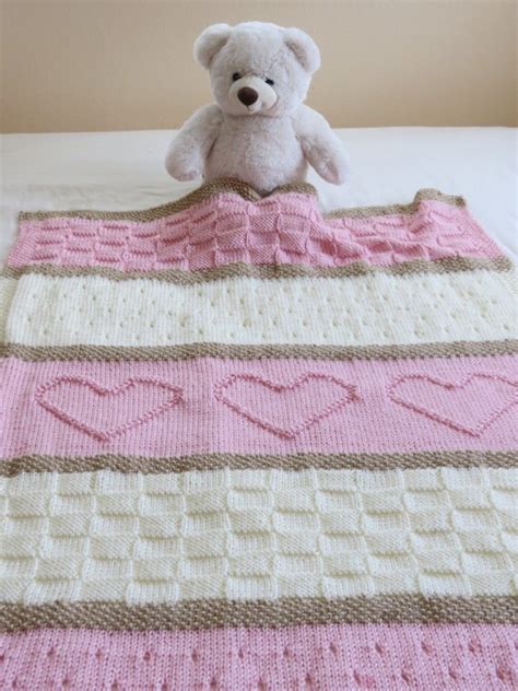 Baby Blanket Pattern Knit Baby Blanket By Theknittingcloset