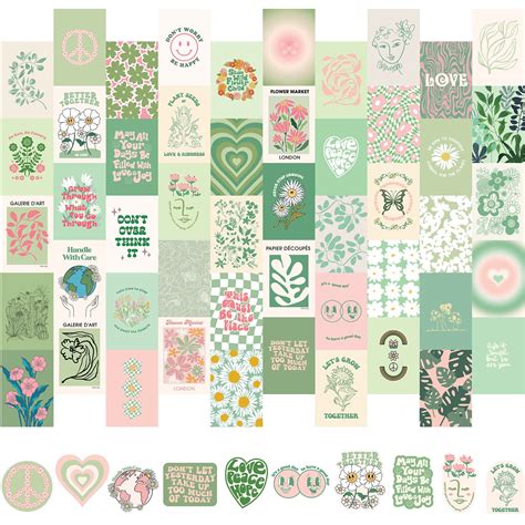 Buy Artivo Green Wall Collage Kit For Aesthetic Pictures Danish Pastel