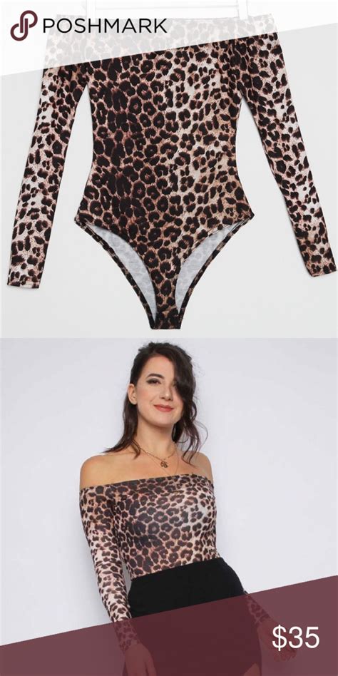 Leopard Print Off The Shoulder Bodysuit Bodysuit Clothes Design Leopard Print