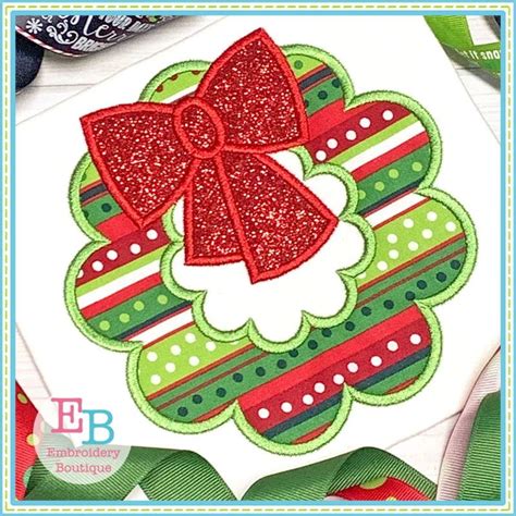 Christmas Wreath Applique Design Christmas Applique Christmas Sewing