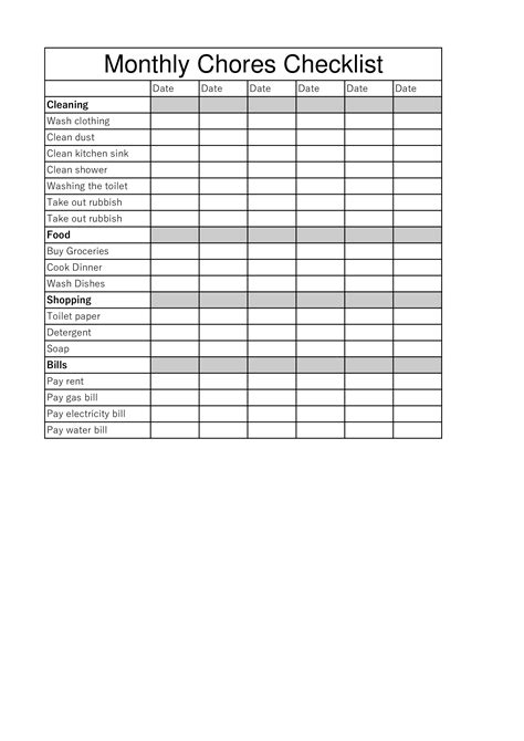 Monthly Chore Checklist - How to create a Monthly Chore ...