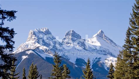 Three Sisters Mountains Canmore Alberta Stock Photo Royalty Free