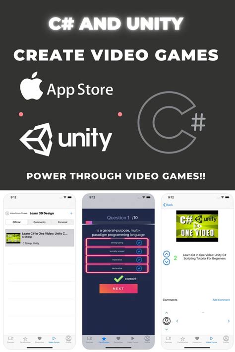 C Sharp And Unity Create Video Games Learn C Unity Learning