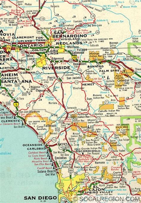 Southern California Road Map Road Map