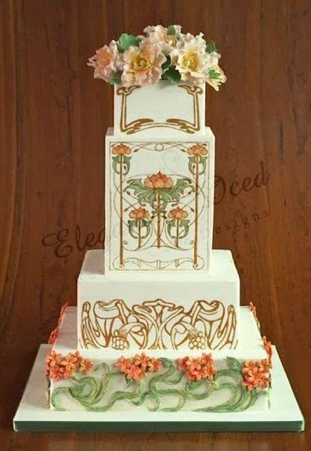 Image Result For Art Nouveau Flowers Wedding Art Deco Wedding Cake