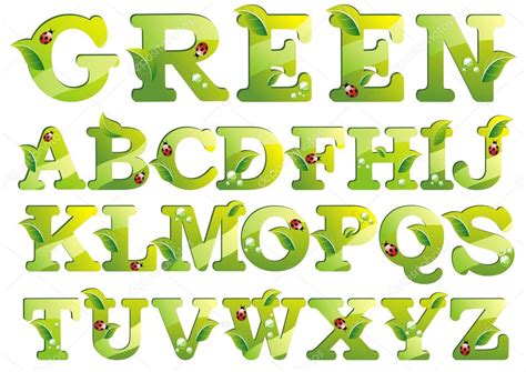 Green Alphabet — Stock Vector © Successer 6109894
