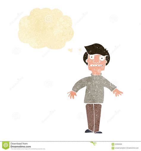 Cartoon Shocked Man With Thought Bubble Stock Illustration