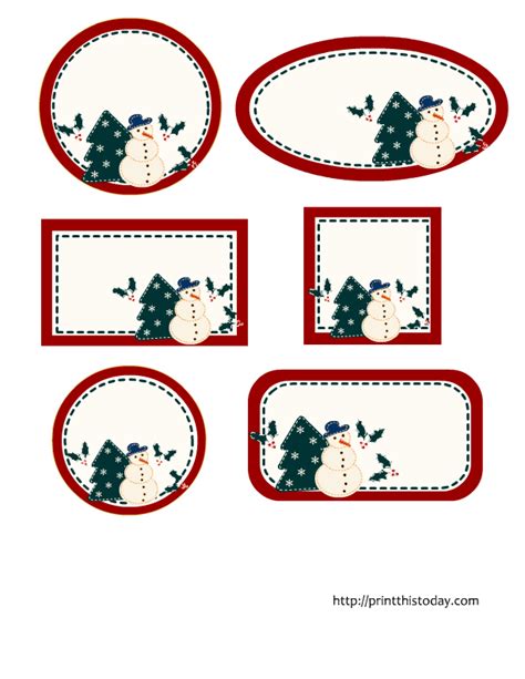 Editable Christmas Labels in 6 different shapes {free printable}