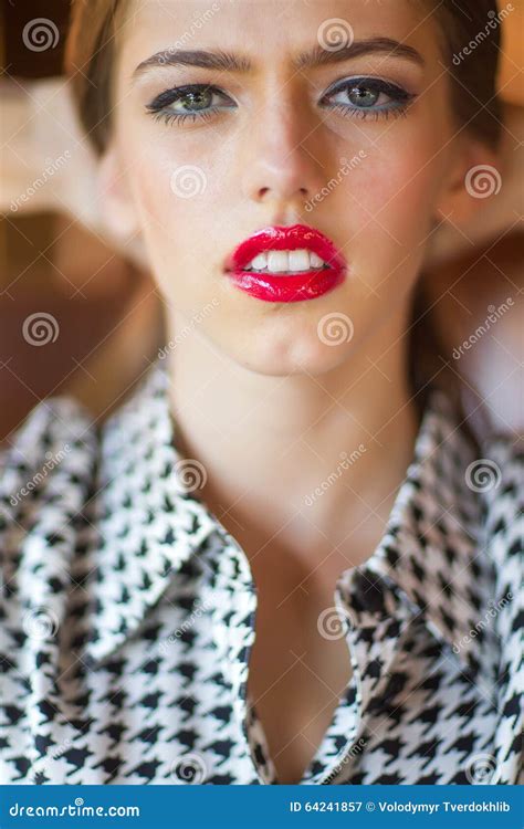 Pensive Woman Portrait Stock Image Image Of Hair Face 64241857
