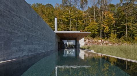 Quebec Pool House Draws On Mies Van Der Rohe S Barcelona Pavilion Pool House Barcelona