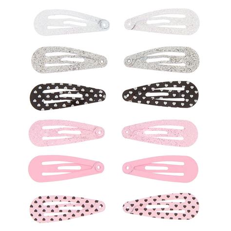 Claires Club Mini Snap Hair Clips 12 Pack Claires