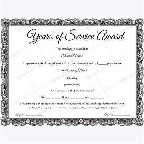 10 year service certificate template. Sample Of Years Of Service Award #awardcertificate #certificate #awardofservice #service | Years ...