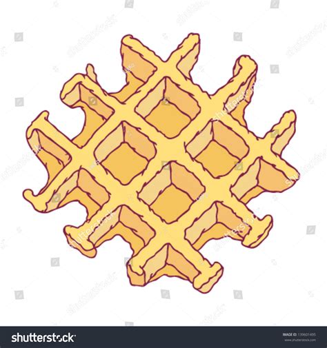 Vector Illustration Belgian Waffle Stock Vector Royalty Free 139601495