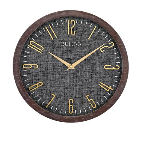 Bulova Understated Modern 13 In Wall Clock In Espresso Hardwood Case