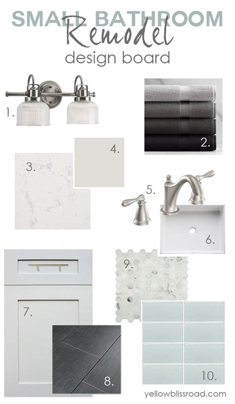 Cleaning tips and hacks to make your life easier. Small Bathroom Remodel Design Board Yellow Bliss Road - A ...
