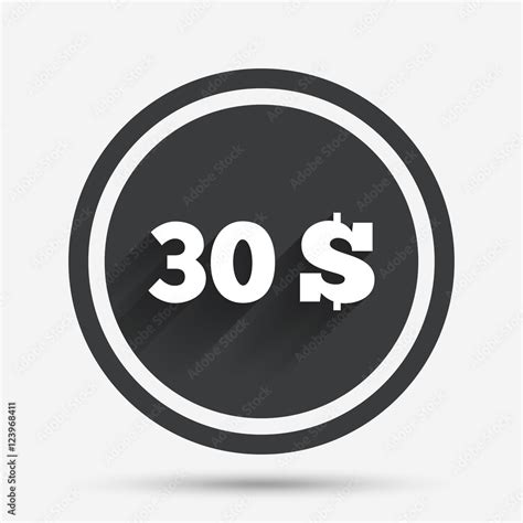 30 Dollars Sign Icon Usd Currency Symbol Stock Vector Adobe Stock
