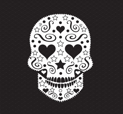 Skull Ornament With Heart Eyes Custom Designed Icons ~ Creative Market