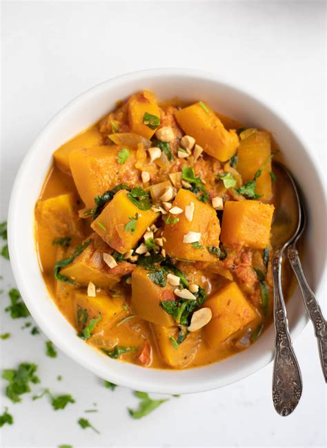 Instant Pot Butternut Squash Curry With Spinach Piping Pot Curry