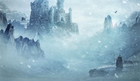 Wallpaper Fantasy Art Ice Castle Mist Arctic Freezing Terrain
